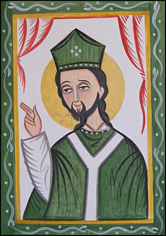 St. Patrick - Wood Plaque by Br. Arturo Olivas, OFS - Trinity Stores