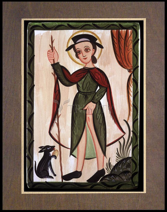 St. Roch - Wood Plaque Premium by Br. Arturo Olivas, OFS - Trinity Stores
