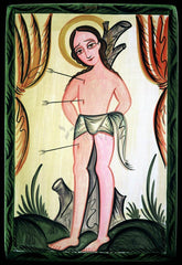 Wood Plaque - St. Sebastian by A. Olivas