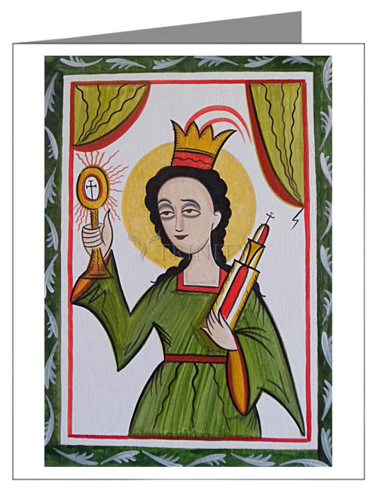 St. Barbara - Note Card by Br. Arturo Olivas, OFS - Trinity Stores