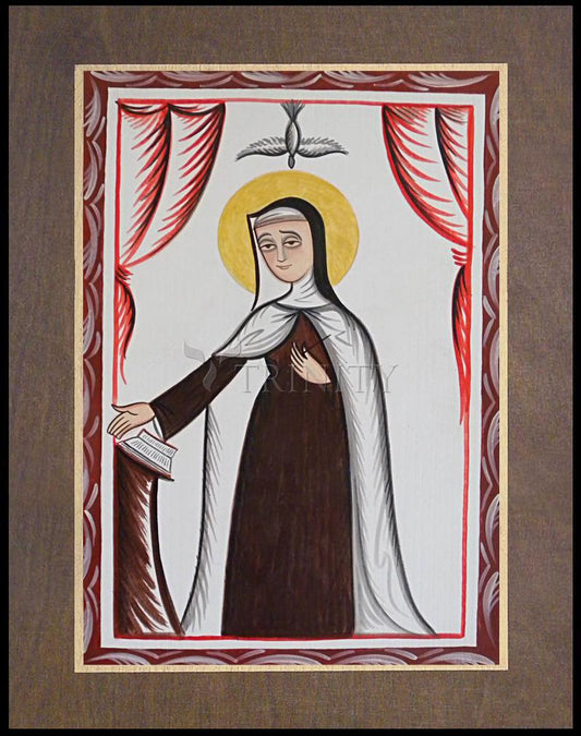 St. Teresa of Avila - Wood Plaque Premium by Br. Arturo Olivas, OFS - Trinity Stores
