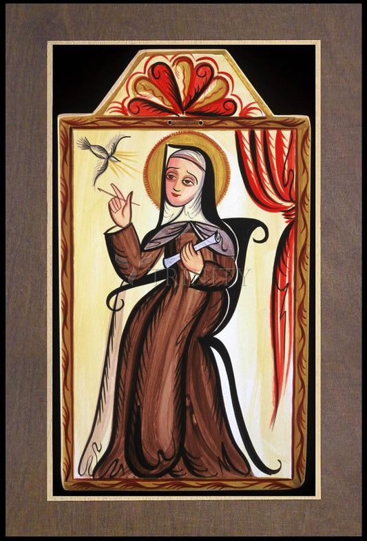 St. Teresa of Avila - Wood Plaque Premium by Br. Arturo Olivas, OFS - Trinity Stores