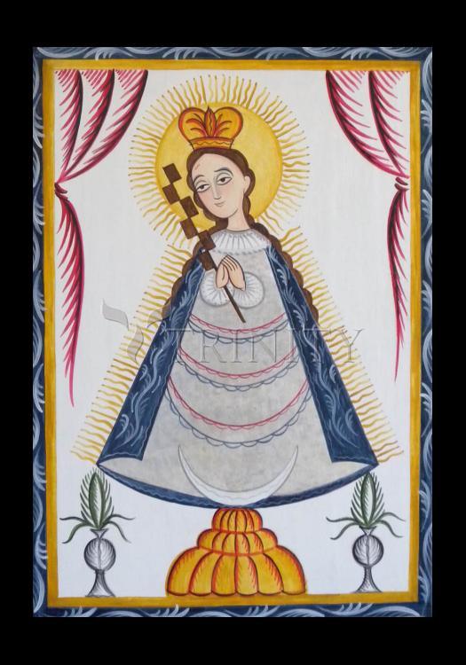 Virgin of the Macana - Holy Card by Br. Arturo Olivas, OFS - Trinity Stores