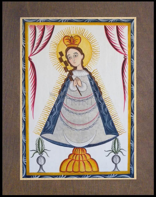 Virgin of the Macana - Wood Plaque Premium by Br. Arturo Olivas, OFS - Trinity Stores