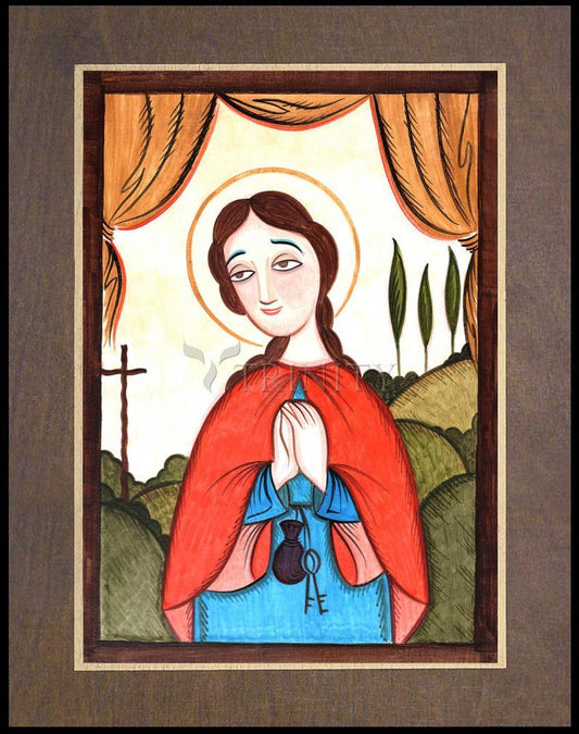 St. Zita - Wood Plaque Premium by Br. Arturo Olivas, OFS - Trinity Stores