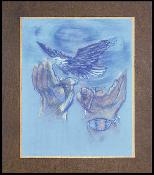 Eagle Flying in Freedom - Wood Plaque Premium by Fr. Bob Gilroy, SJ - Trinity Stores