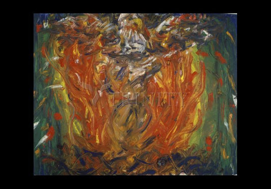 Eagle in Fire That Does Not Burn - Holy Card by Fr. Bob Gilroy, SJ - Trinity Stores