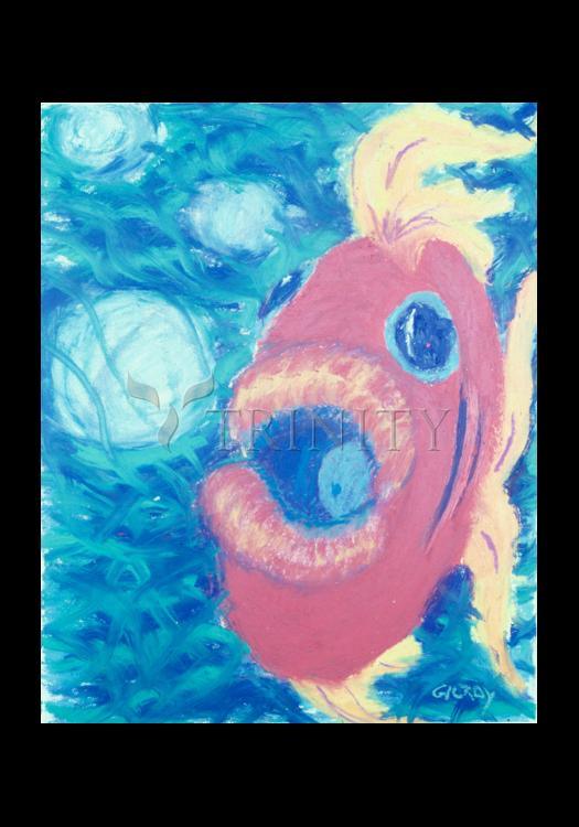 Fish Blowing Bubbles - Holy Card by Fr. Bob Gilroy, SJ - Trinity Stores