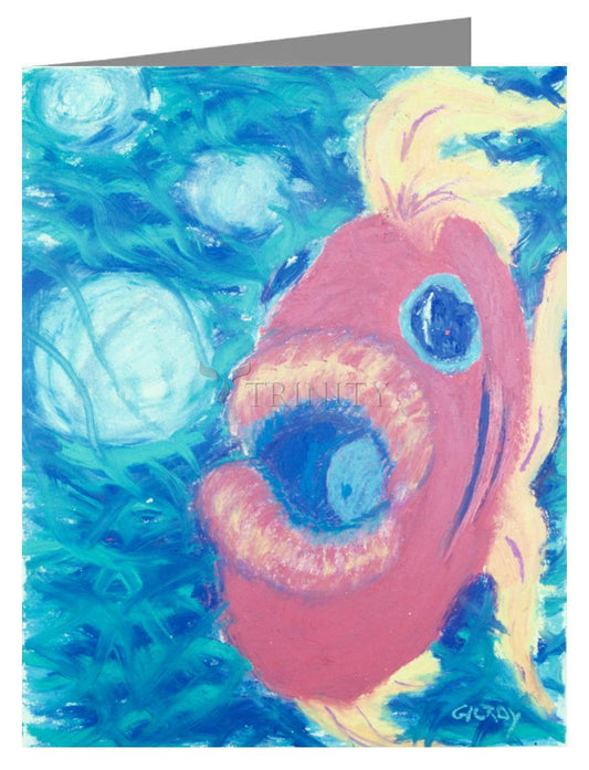 Fish Blowing Bubbles - Note Card by Fr. Bob Gilroy, SJ - Trinity Stores