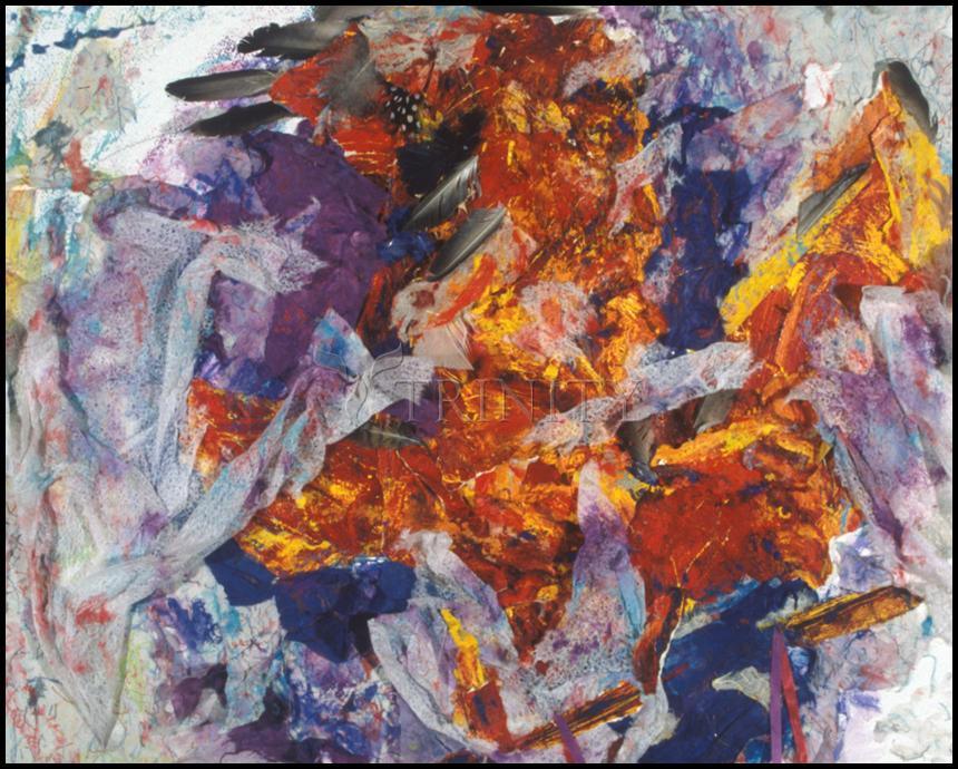 Profile in Wing of Eagle with Pipe - Wood Plaque by Fr. Bob Gilroy, SJ - Trinity Stores