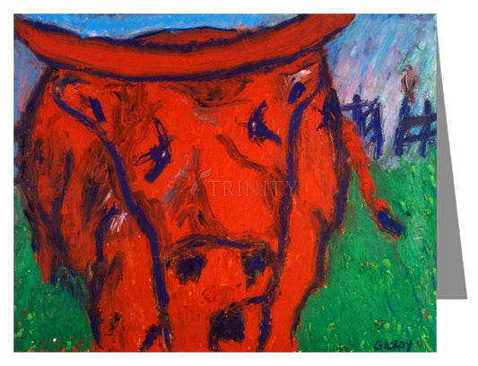 Red Bull - Note Card Custom Text by Fr. Bob Gilroy, SJ - Trinity Stores