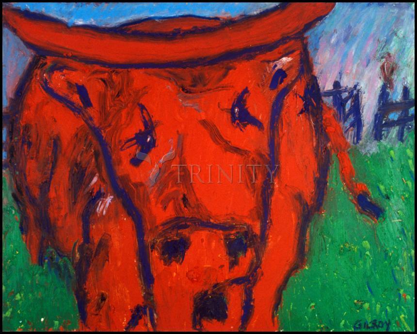 Red Bull - Wood Plaque by Fr. Bob Gilroy, SJ - Trinity Stores