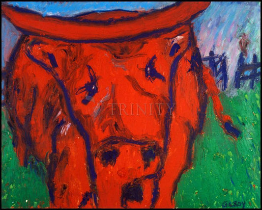 Red Bull - Wood Plaque by Fr. Bob Gilroy, SJ - Trinity Stores