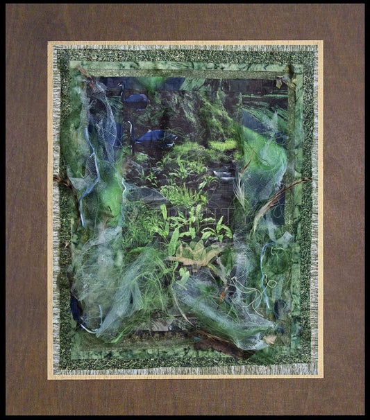 Two Swans In Garden - Wood Plaque Premium by Fr. Bob Gilroy, SJ - Trinity Stores