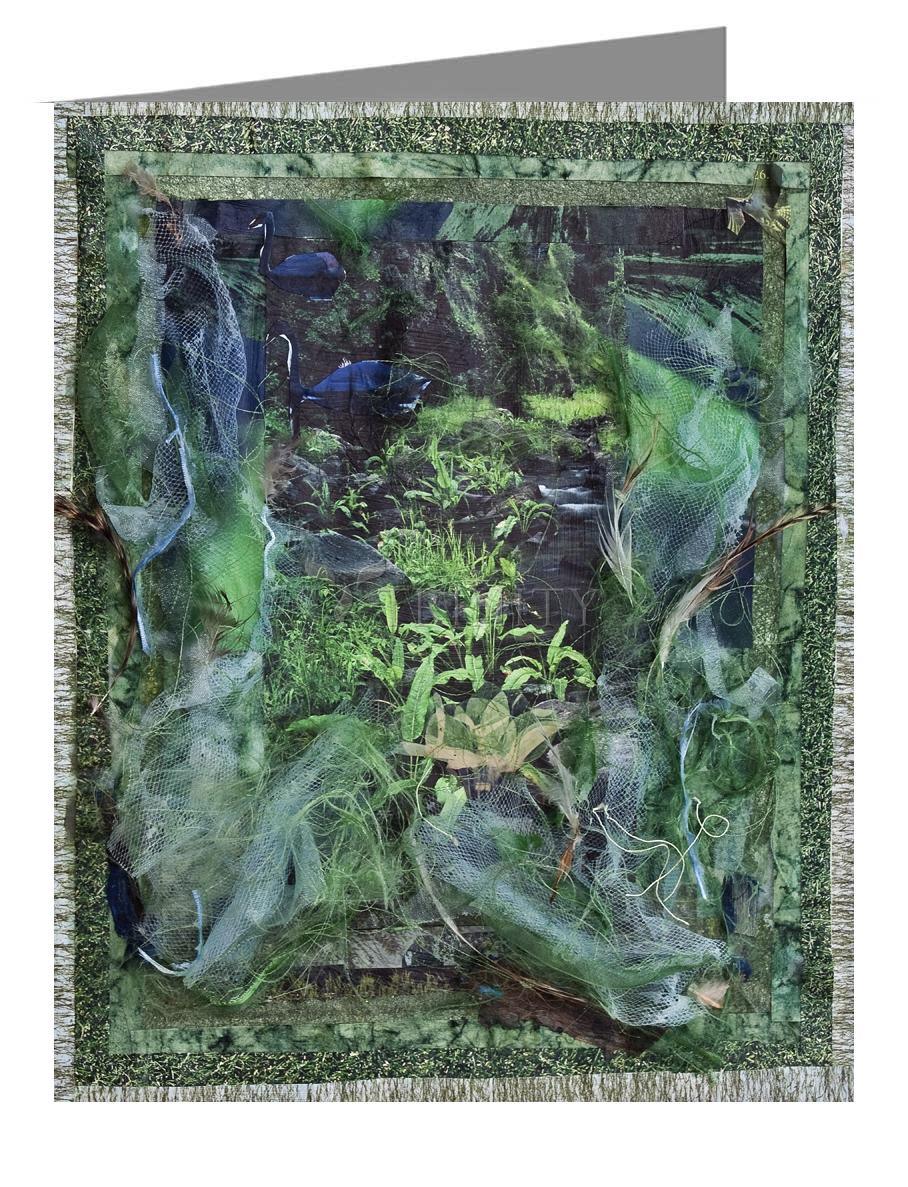 Two Swans In Garden - Note Card by Fr. Bob Gilroy, SJ - Trinity Stores