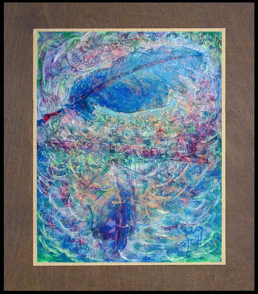 Two Feathers and a Pipe - Wood Plaque Premium by Fr. Bob Gilroy, SJ - Trinity Stores