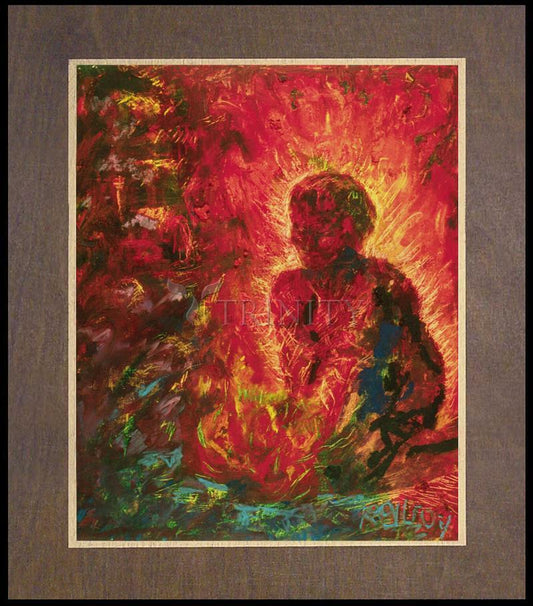 Tending The Fire - Wood Plaque Premium by Fr. Bob Gilroy, SJ - Trinity Stores