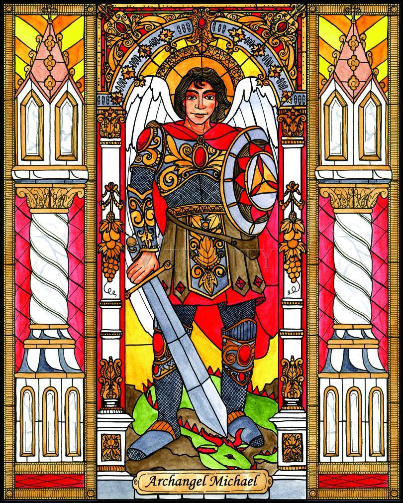 St. Michael Archangel - Wood Plaque by Brenda Nippert - Trinity Stores