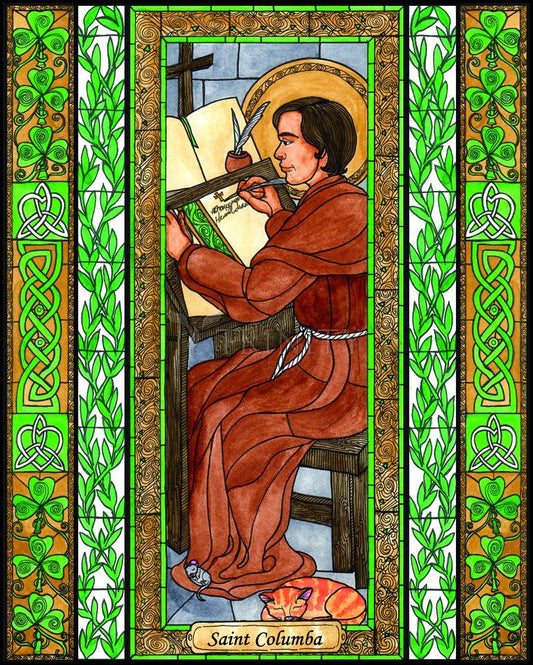 St. Columba - Wood Plaque by Brenda Nippert - Trinity Stores