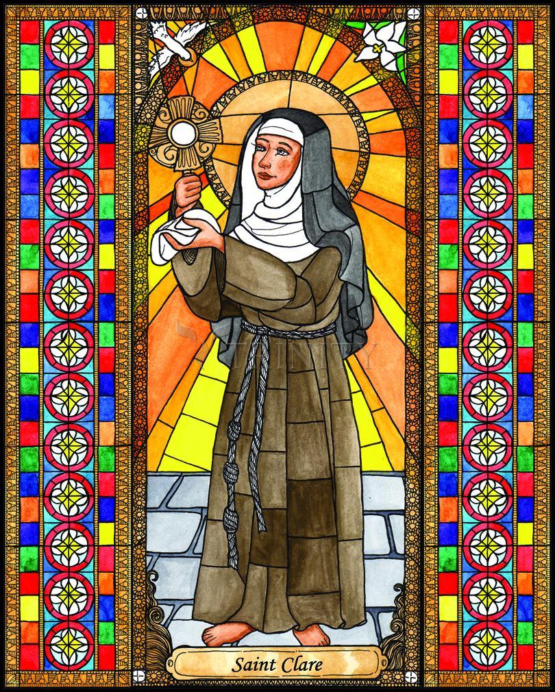 St. Clare of Assisi - Wood Plaque by Brenda Nippert - Trinity Stores
