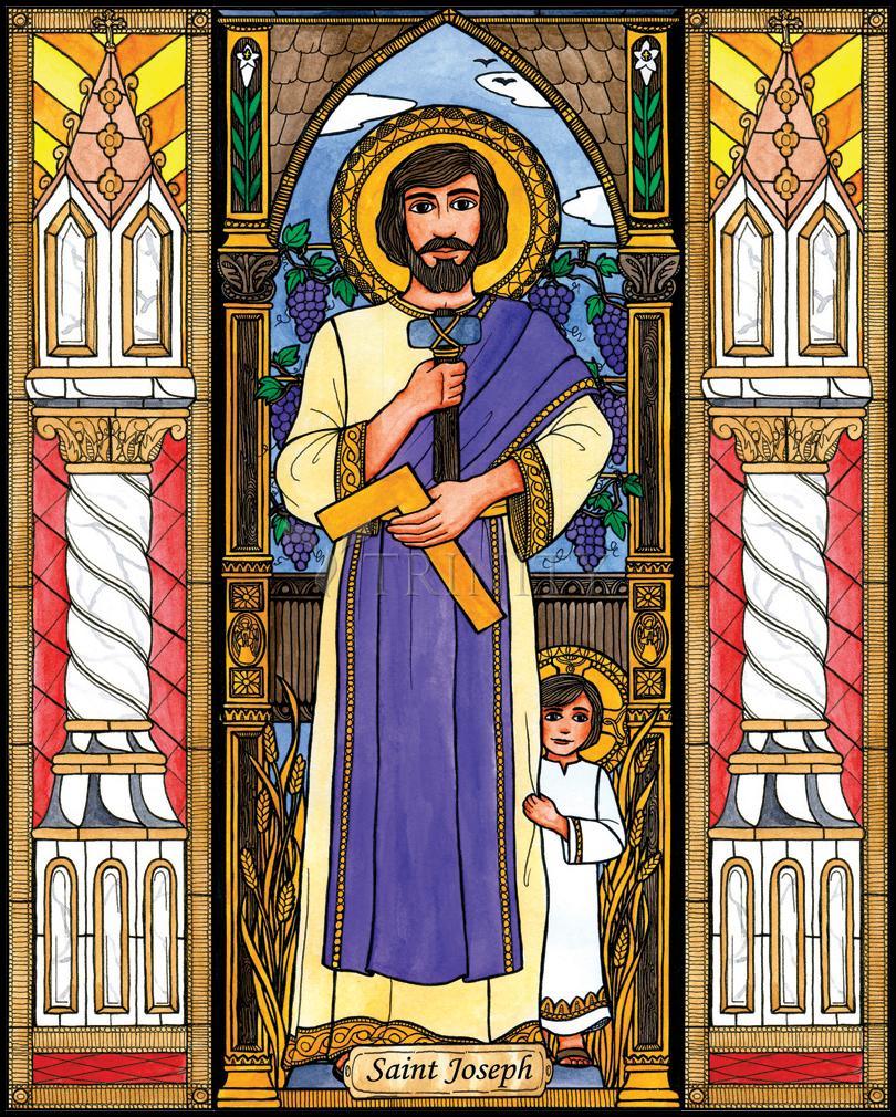 St. Joseph - Wood Plaque by Brenda Nippert - Trinity Stores