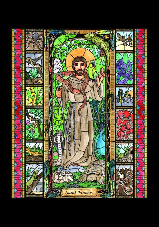 St. Francis, Patron of Exotic Animals - Holy Card by Brenda Nippert - Trinity Stores