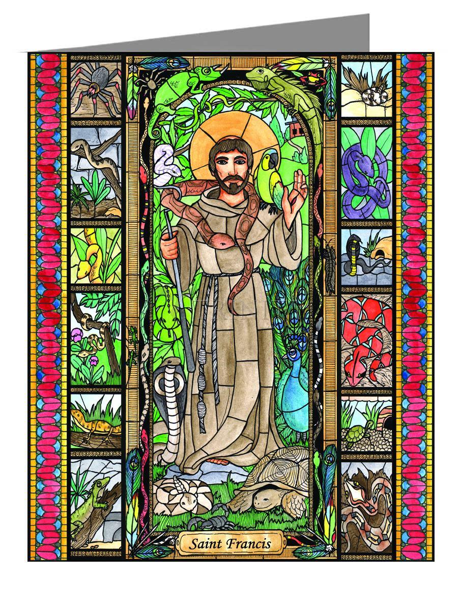 St. Francis, Patron of Exotic Animals - Note Card Custom Text by Brenda Nippert - Trinity Stores
