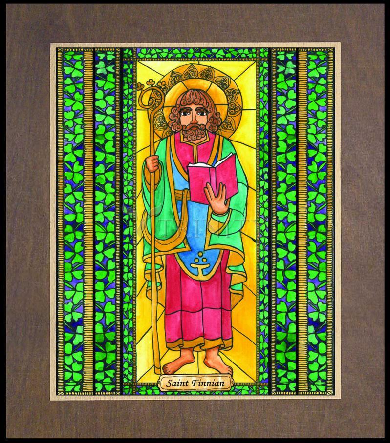 St. Finnian - Wood Plaque Premium by Brenda Nippert - Trinity Stores