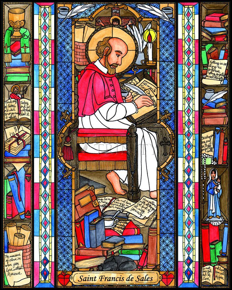 St. Francis de Sales - Wood Plaque by Brenda Nippert - Trinity Stores