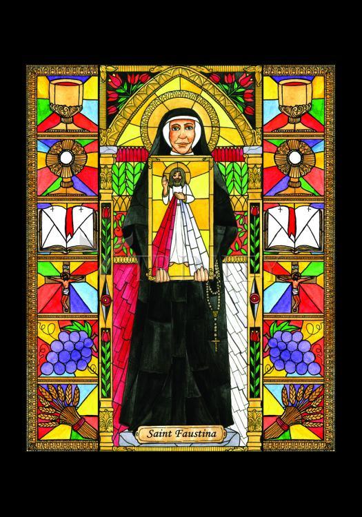 St. Faustina - Holy Card by Brenda Nippert - Trinity Stores