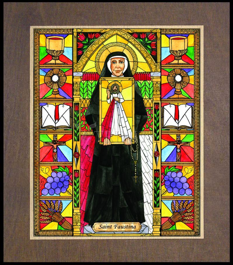 St. Faustina - Wood Plaque Premium by Brenda Nippert - Trinity Stores