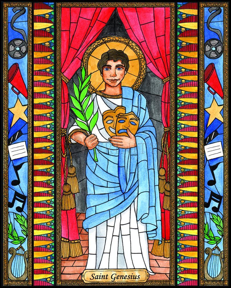 St. Genesius - Wood Plaque by Brenda Nippert - Trinity Stores