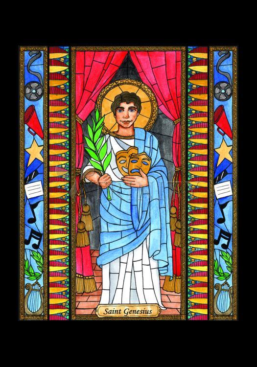 St. Genesius - Holy Card by Brenda Nippert - Trinity Stores