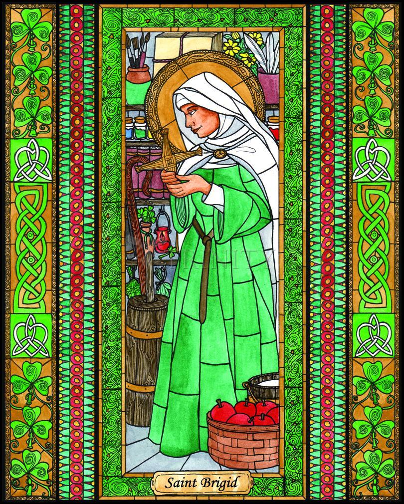St. Brigid - Wood Plaque by Brenda Nippert - Trinity Stores