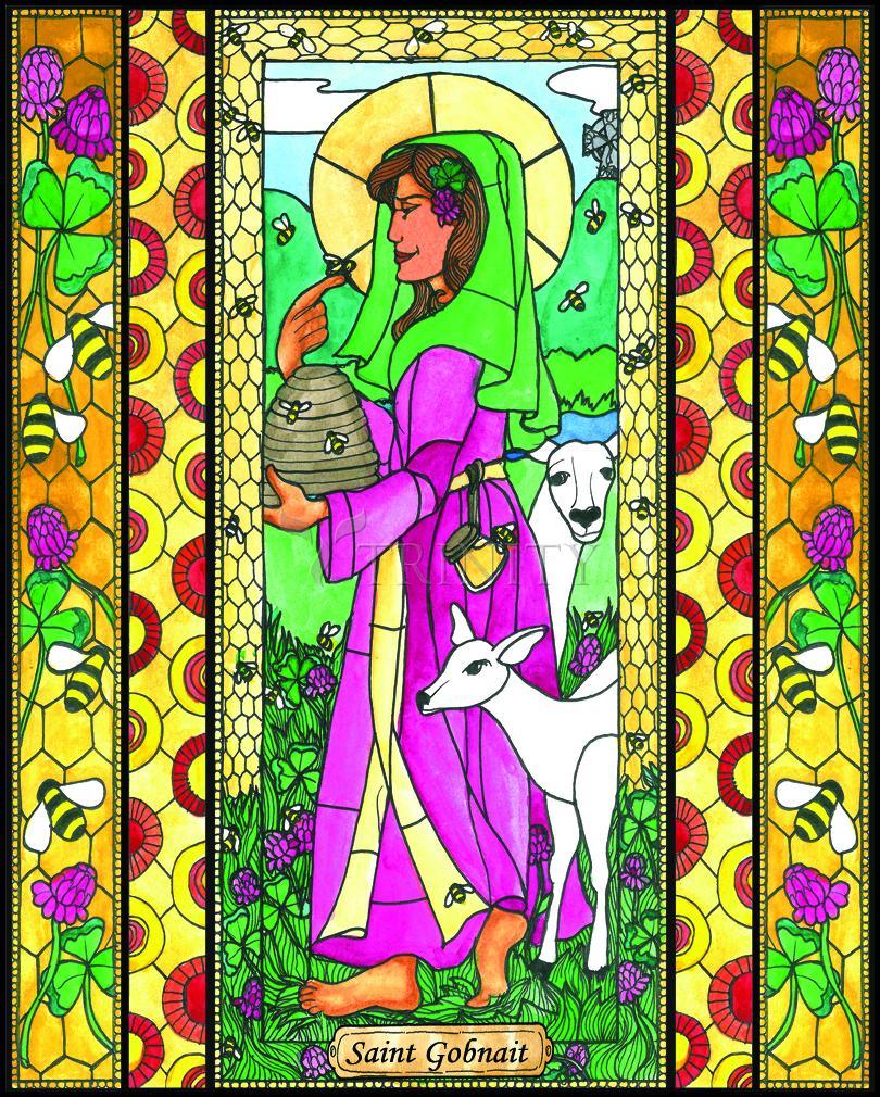 St. Gobnait - Wood Plaque by Brenda Nippert - Trinity Stores