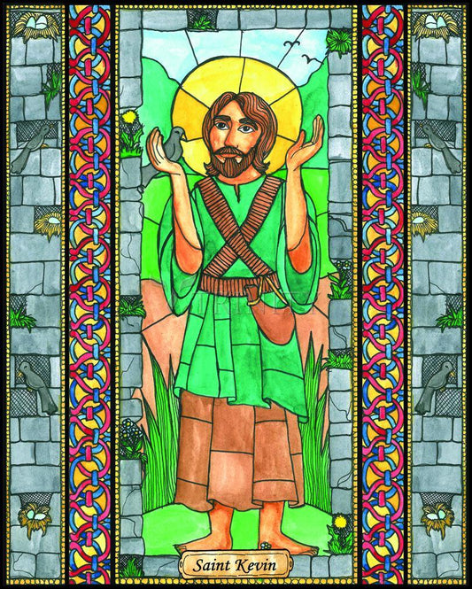 St. Kevin - Wood Plaque by Brenda Nippert - Trinity Stores