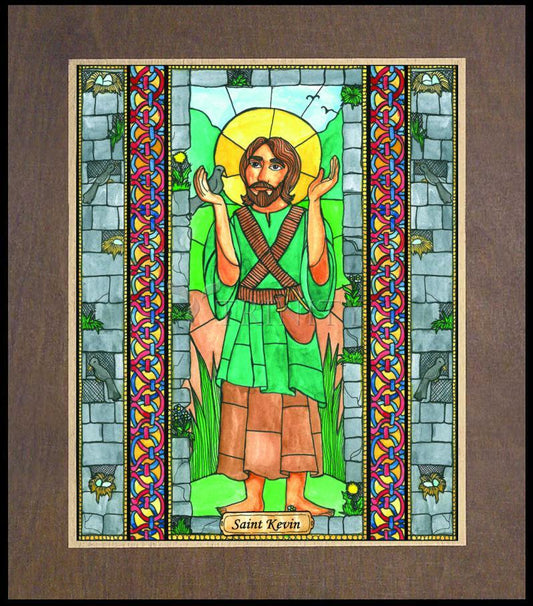 St. Kevin - Wood Plaque Premium by Brenda Nippert - Trinity Stores