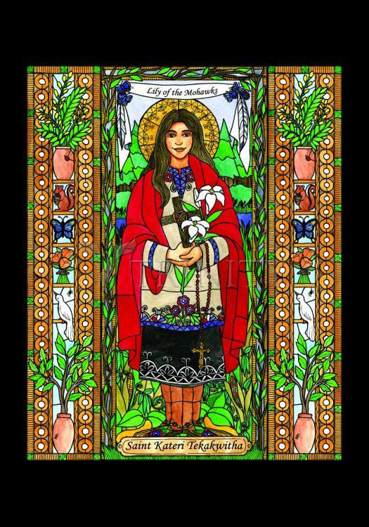 St. Kateri Tekakwitha - Holy Card by Brenda Nippert - Trinity Stores