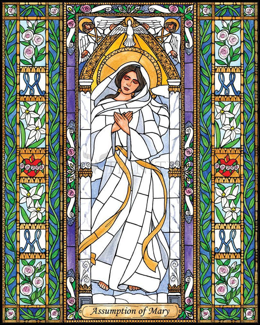 Assumption of Mary - Wood Plaque by Brenda Nippert - Trinity Stores