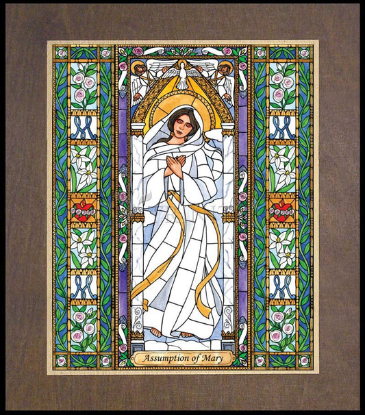Assumption of Mary - Wood Plaque Premium by Brenda Nippert - Trinity Stores