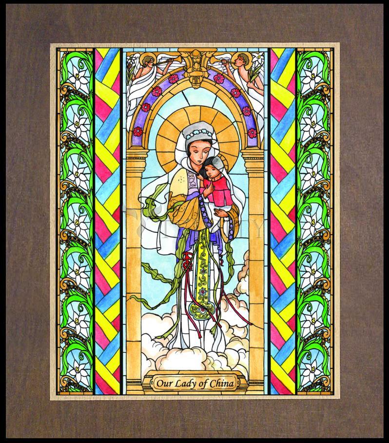 Our Lady of China - Wood Plaque Premium by Brenda Nippert - Trinity Stores