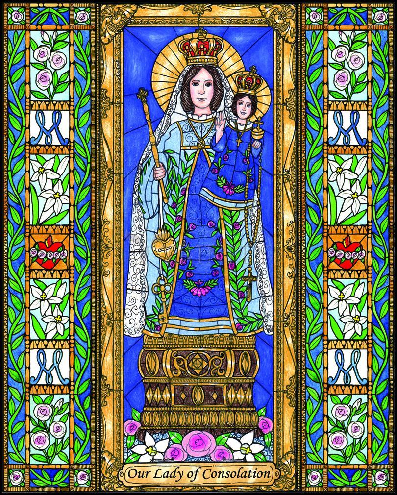 Our Lady of Consolation - Wood Plaque by Brenda Nippert - Trinity Stores
