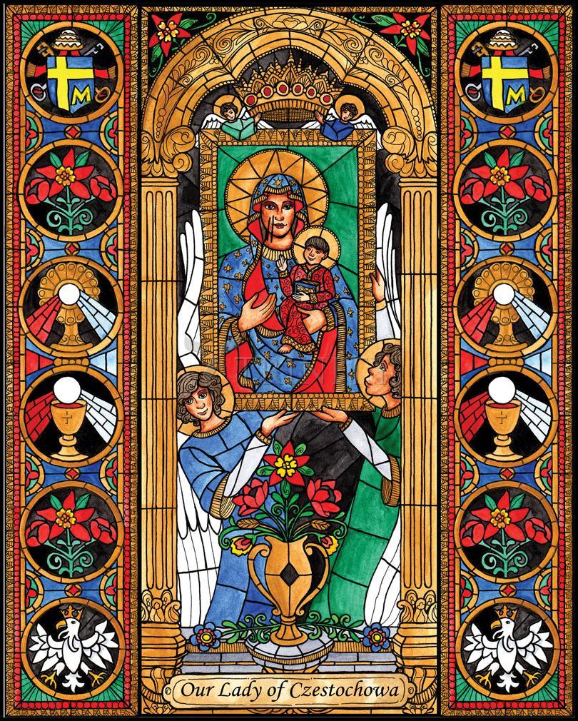 Our Lady of Czestochowa - Wood Plaque by Brenda Nippert - Trinity Stores
