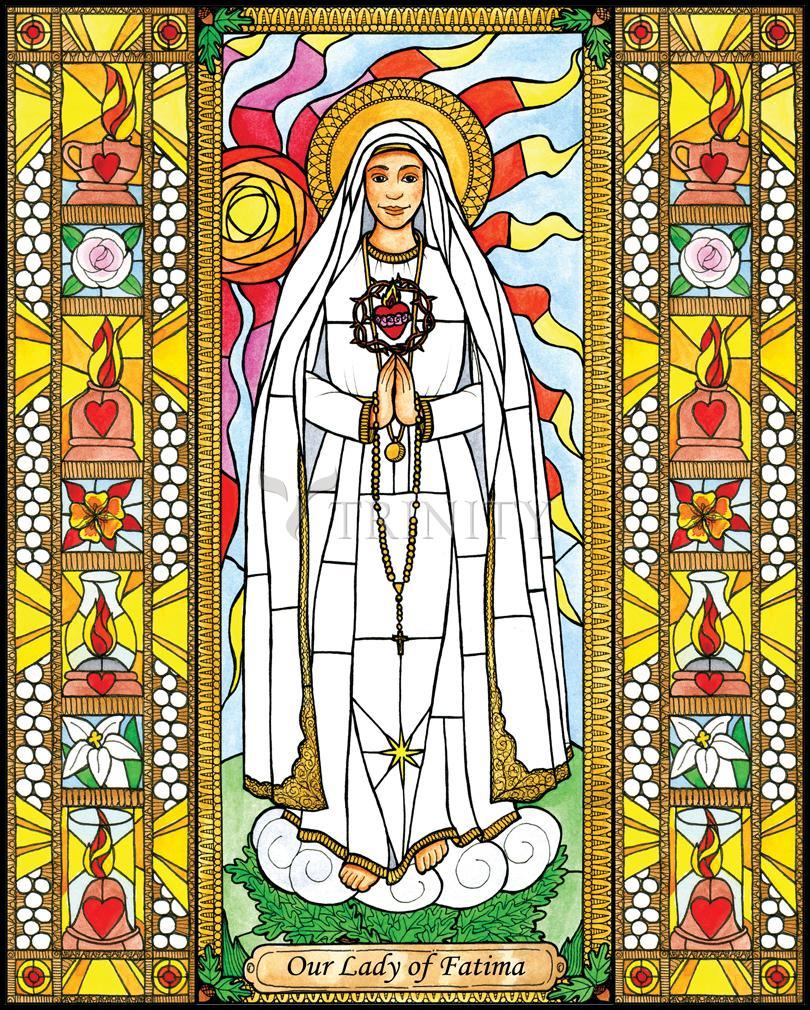 Our Lady of Fatima - Wood Plaque by Brenda Nippert - Trinity Stores