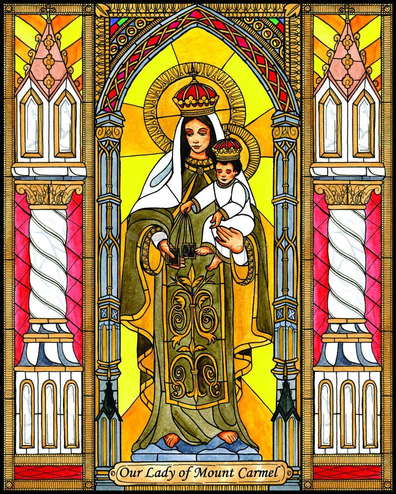 Our Lady of Mt. Carmel - Wood Plaque by Brenda Nippert - Trinity Stores