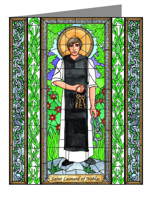 St. Leonard of Noblac - Note Card Custom Text by Brenda Nippert - Trinity Stores