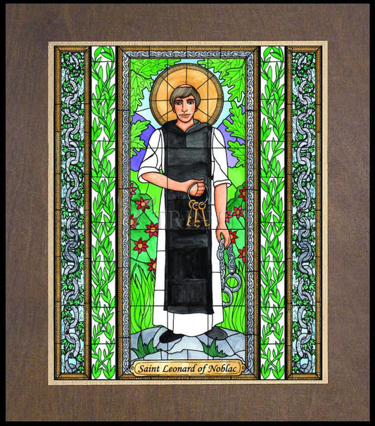 St. Leonard of Noblac - Wood Plaque Premium