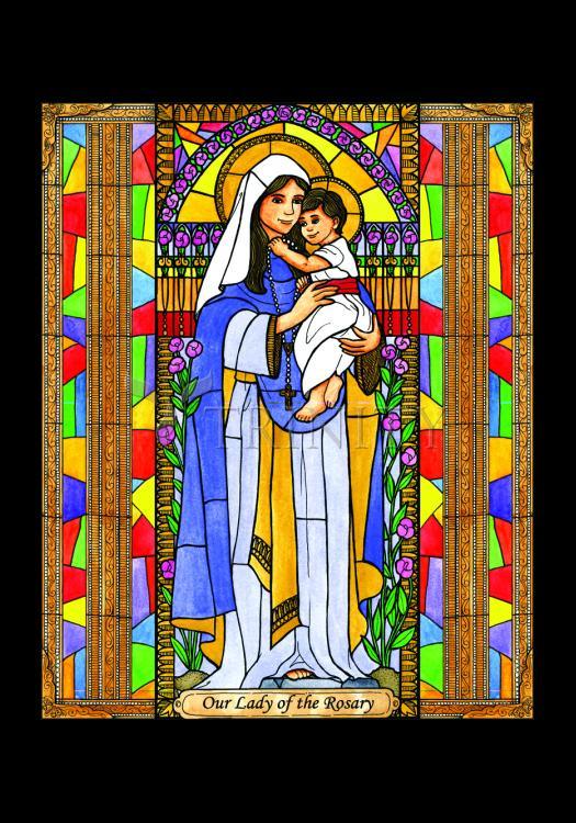 Our Lady of the Rosary - Holy Card by Brenda Nippert - Trinity Stores