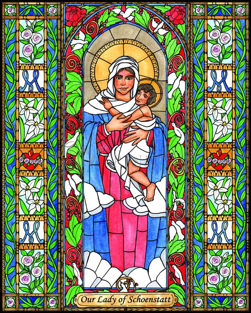 Our Lady of Schoenstatt - Wood Plaque by Brenda Nippert - Trinity Stores