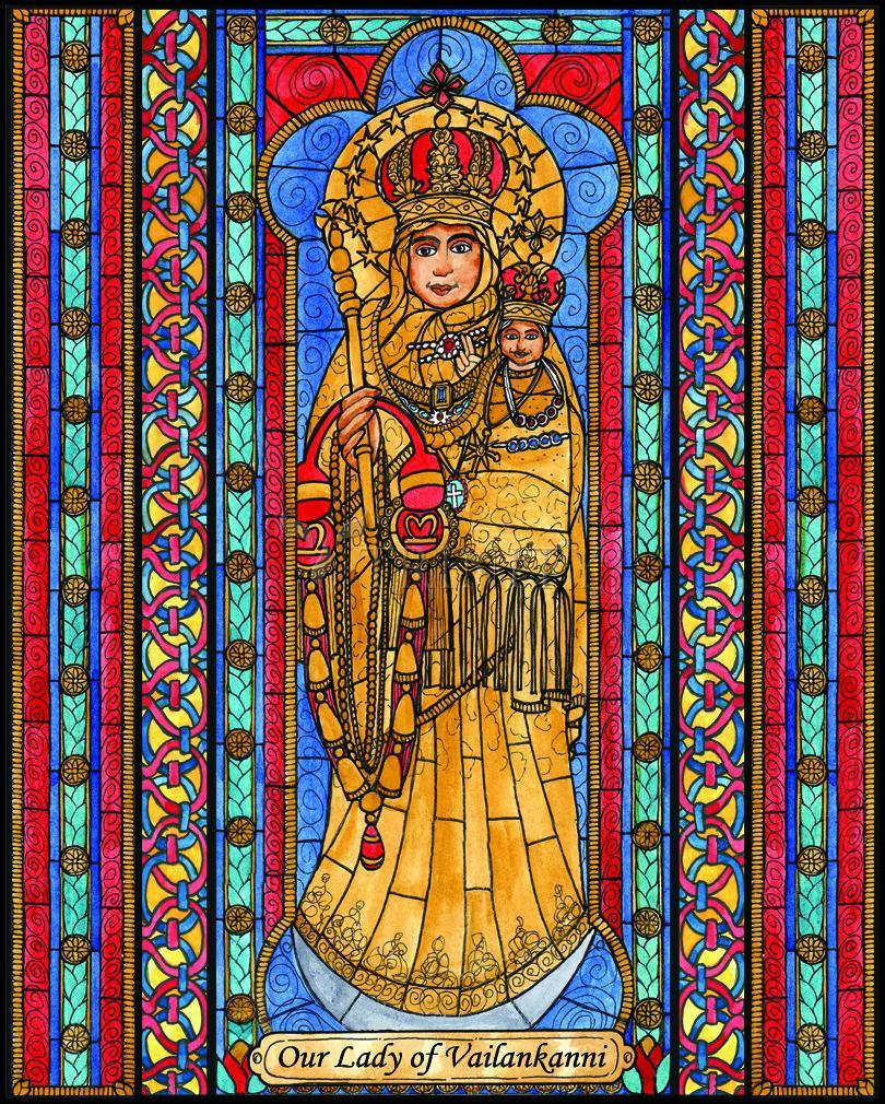 Our Lady of Vailankanni - Wood Plaque by Brenda Nippert - Trinity Stores
